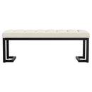  Coaster Furniture Mesa 907514 Boucle Upholstered Tufted Accent Bench - Vanilla IMAGE 2