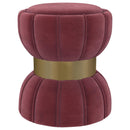  Coaster Furniture Sora 910290 Round Upholstered Ottoman - Berry IMAGE 1