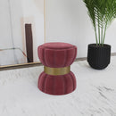  Coaster Furniture Sora 910290 Round Upholstered Ottoman - Berry IMAGE 3