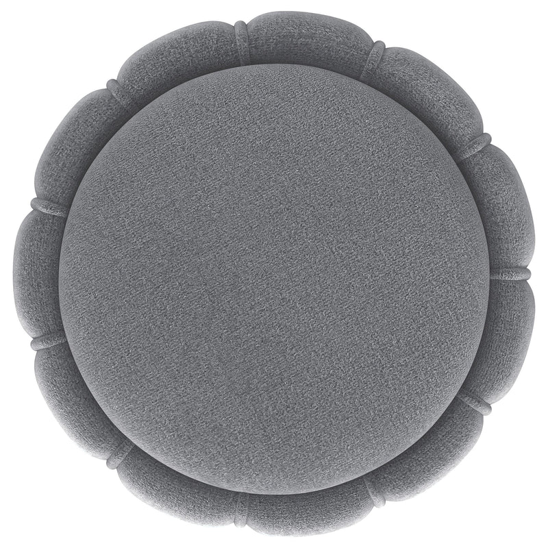  Coaster Furniture Sora 910291 Round Upholstered Ottoman - Grey IMAGE 2