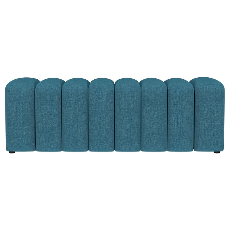  Coaster Furniture Summer 910293 Fabric Upholstered Tufted Accent Bench - Peacock Blue IMAGE 2