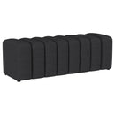  Coaster Furniture Summer 910294 Fabric Upholstered Tufted Accent Bench - Charcoal IMAGE 1