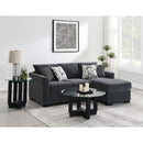  Coaster Furniture Storey 504777 Upholstered Sleeper Sectional Chaise Sofa - Dark Grey IMAGE 13
