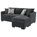  Coaster Furniture Storey 504777 Upholstered Sleeper Sectional Chaise Sofa - Dark Grey IMAGE 8