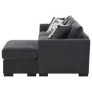  Coaster Furniture Storey 504777 Upholstered Sleeper Sectional Chaise Sofa - Dark Grey IMAGE 9