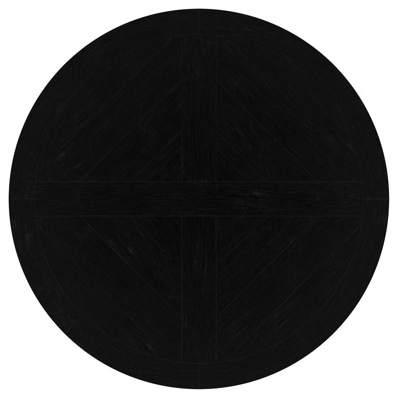  Coaster Furniture Florence 115530 Round 60-inch Pedestal Base Dining Table - Black IMAGE 4