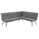  Coaster Furniture Dodson 108486 Fabric Upholstered L-Shaped Nook Dining Bench - Grey IMAGE 1