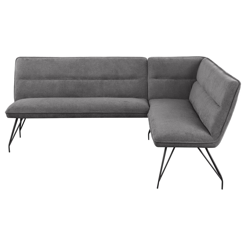  Coaster Furniture Dodson 108486 Fabric Upholstered L-Shaped Nook Dining Bench - Grey IMAGE 2