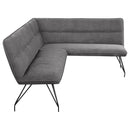  Coaster Furniture Dodson 108486 Fabric Upholstered L-Shaped Nook Dining Bench - Grey IMAGE 3