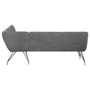  Coaster Furniture Dodson 108486 Fabric Upholstered L-Shaped Nook Dining Bench - Grey IMAGE 4