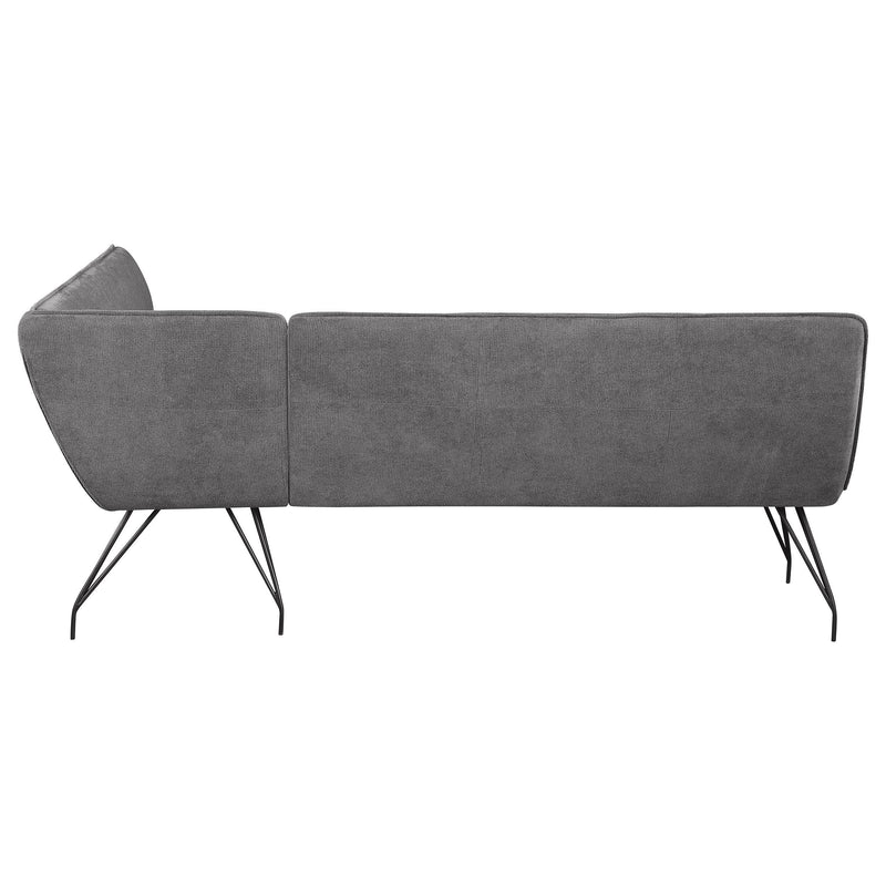  Coaster Furniture Dodson 108486 Fabric Upholstered L-Shaped Nook Dining Bench - Grey IMAGE 4