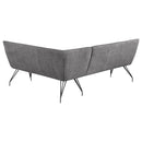  Coaster Furniture Dodson 108486 Fabric Upholstered L-Shaped Nook Dining Bench - Grey IMAGE 5