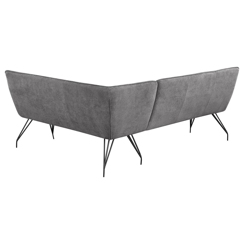  Coaster Furniture Dodson 108486 Fabric Upholstered L-Shaped Nook Dining Bench - Grey IMAGE 5