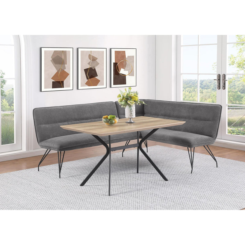  Coaster Furniture Dodson 108486 Fabric Upholstered L-Shaped Nook Dining Bench - Grey IMAGE 6
