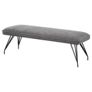  Coaster Furniture Dodson 108487 Fabric Upholstered Dining Bench - Grey IMAGE 3