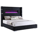  Coaster Furniture Tisdall 306031Q Upholstered Queen Flame Visualizer Bed - Black IMAGE 1