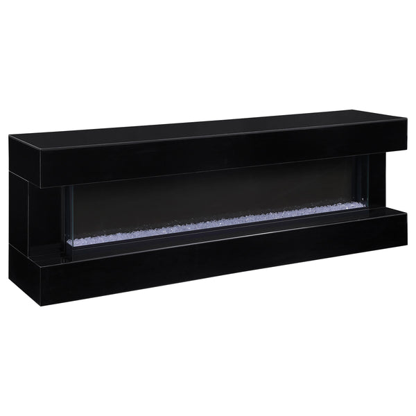  Coaster Furniture Vallerie 710022 71" TV Stand with Visual Flame Box - Black IMAGE 1