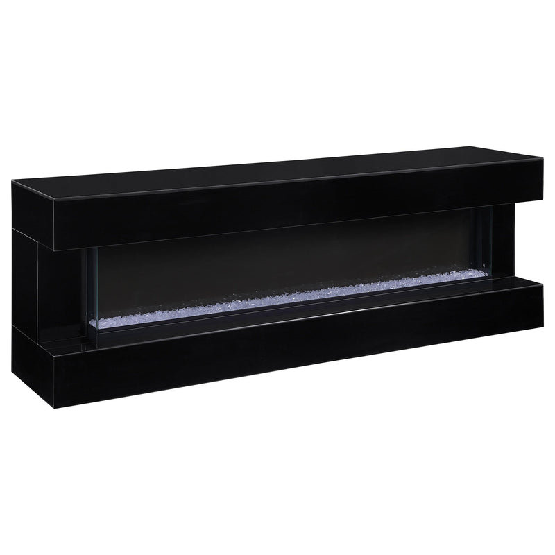  Coaster Furniture Vallerie 710022 71" TV Stand with Visual Flame Box - Black IMAGE 1
