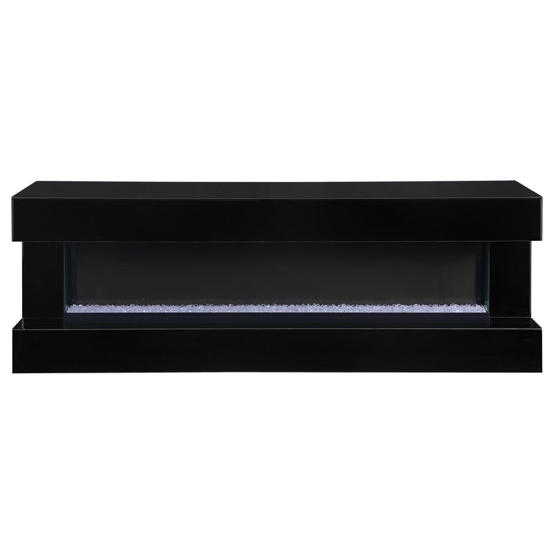  Coaster Furniture Vallerie 710022 71" TV Stand with Visual Flame Box - Black IMAGE 3