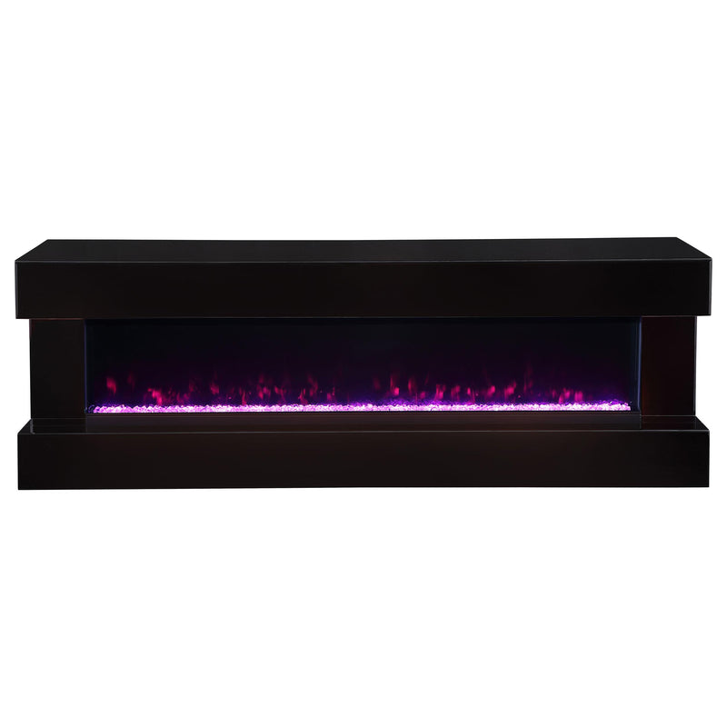  Coaster Furniture Vallerie 710022 71" TV Stand with Visual Flame Box - Black IMAGE 4