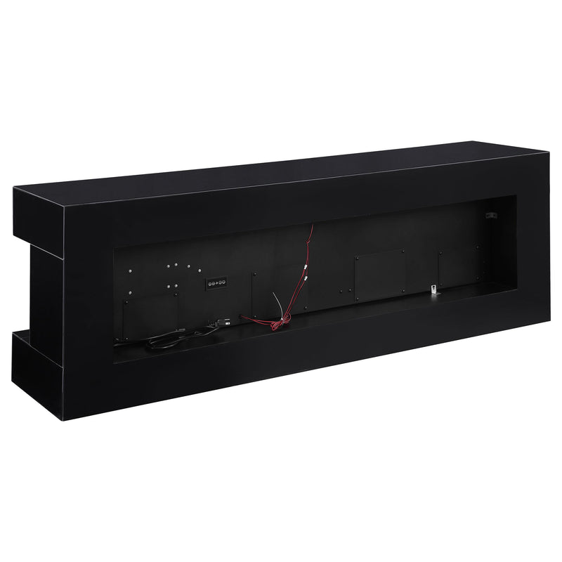  Coaster Furniture Vallerie 710022 71" TV Stand with Visual Flame Box - Black IMAGE 5