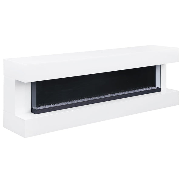  Coaster Furniture Vallerie 710023 71" TV Stand with Visual Flame Box - White IMAGE 1