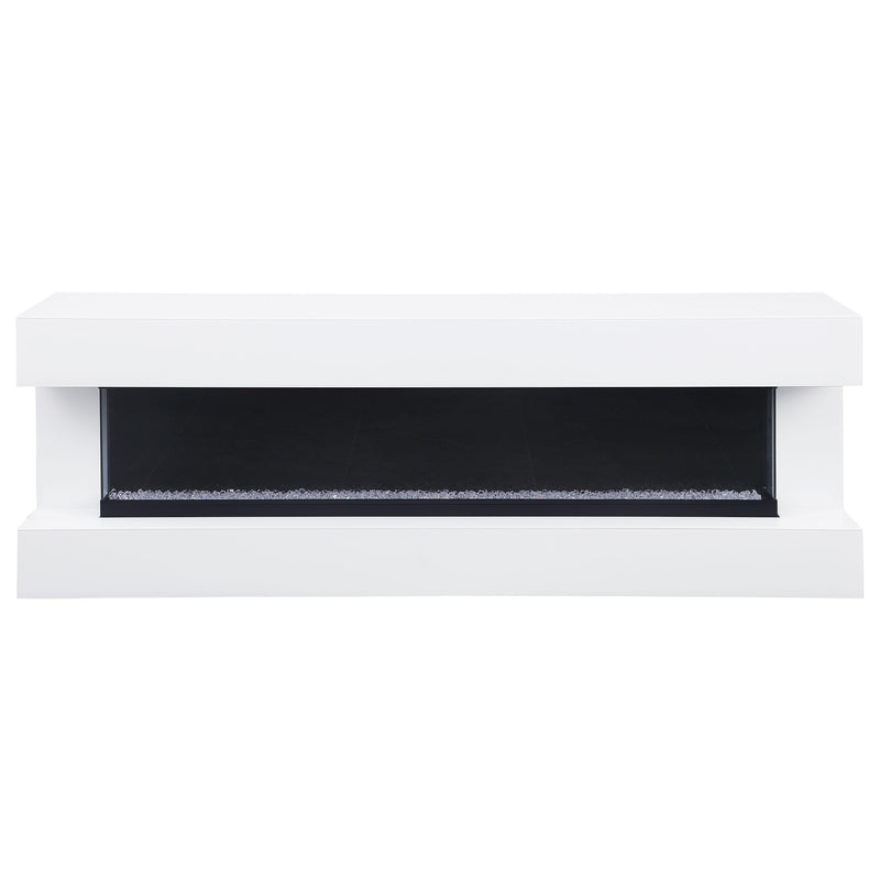  Coaster Furniture Vallerie 710023 71" TV Stand with Visual Flame Box - White IMAGE 3