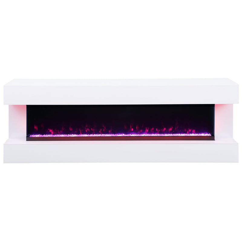 Coaster Furniture Vallerie 710023 71" TV Stand with Visual Flame Box - White IMAGE 4