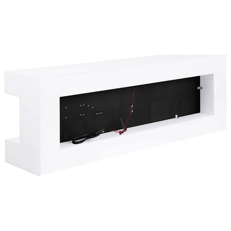  Coaster Furniture Vallerie 710023 71" TV Stand with Visual Flame Box - White IMAGE 5