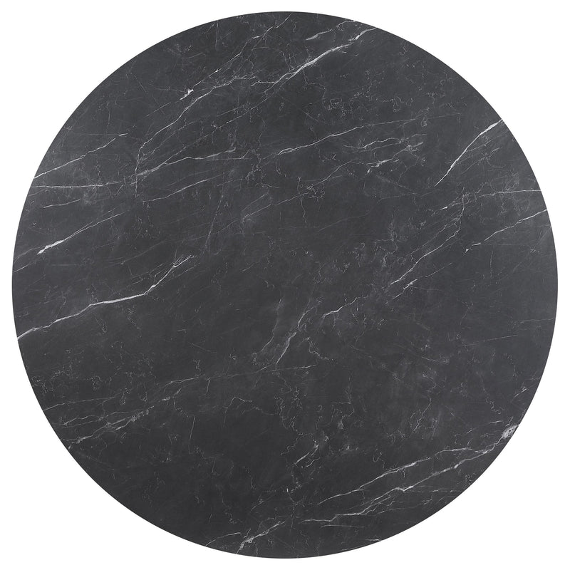  Coaster Furniture Camden 105780 Round 48-inch Faux Marble Top Dining Table - Black IMAGE 2