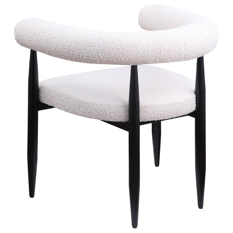  Coaster Furniture Dunmore 105782 Boucle Upholstered Dining Arm Chair - Cream IMAGE 6