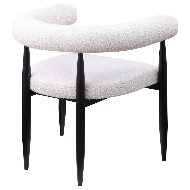  Coaster Furniture Dunmore 105782 Boucle Upholstered Dining Arm Chair - Cream IMAGE 7