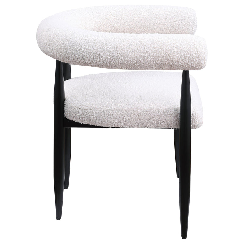  Coaster Furniture Dunmore 105782 Boucle Upholstered Dining Arm Chair - Cream IMAGE 8