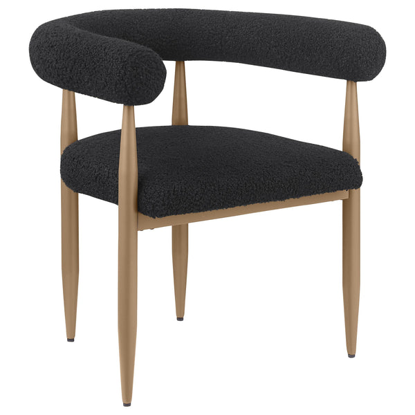  Coaster Furniture Dunmore 105762 Boucle Upholstered Dining Arm Chair - Black IMAGE 1