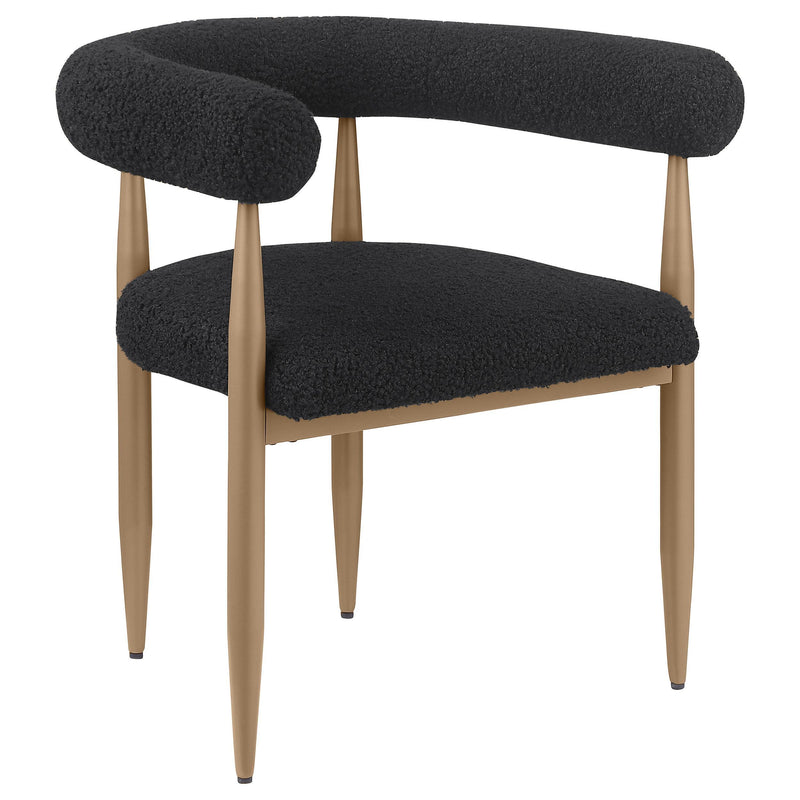  Coaster Furniture Dunmore 105762 Boucle Upholstered Dining Arm Chair - Black IMAGE 1