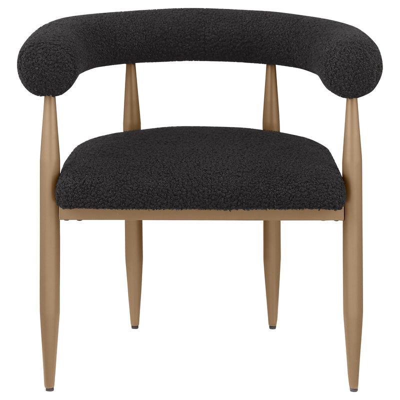 Coaster Furniture Dunmore 105762 Boucle Upholstered Dining Arm Chair - Black IMAGE 3