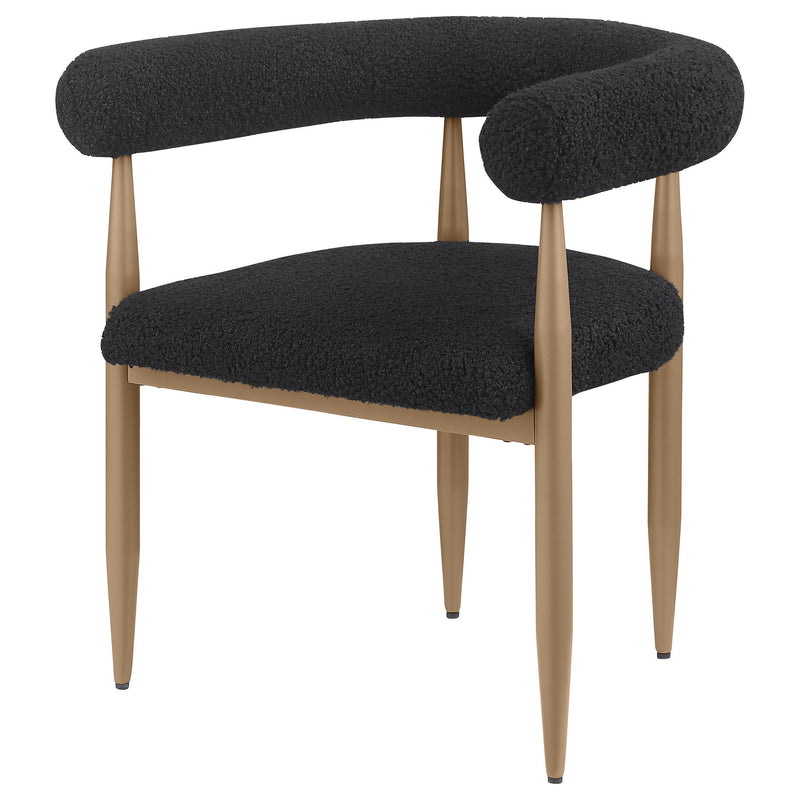  Coaster Furniture Dunmore 105762 Boucle Upholstered Dining Arm Chair - Black IMAGE 4