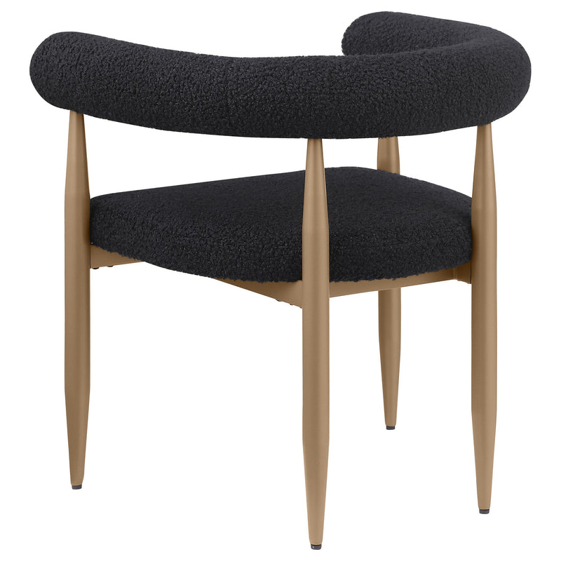  Coaster Furniture Dunmore 105762 Boucle Upholstered Dining Arm Chair - Black IMAGE 6
