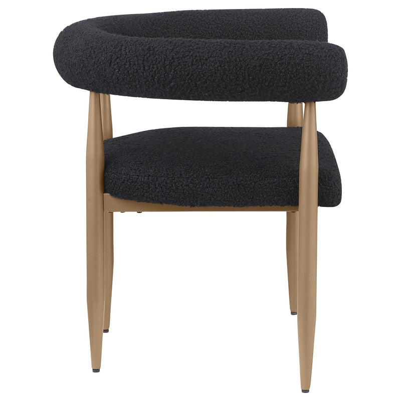  Coaster Furniture Dunmore 105762 Boucle Upholstered Dining Arm Chair - Black IMAGE 8