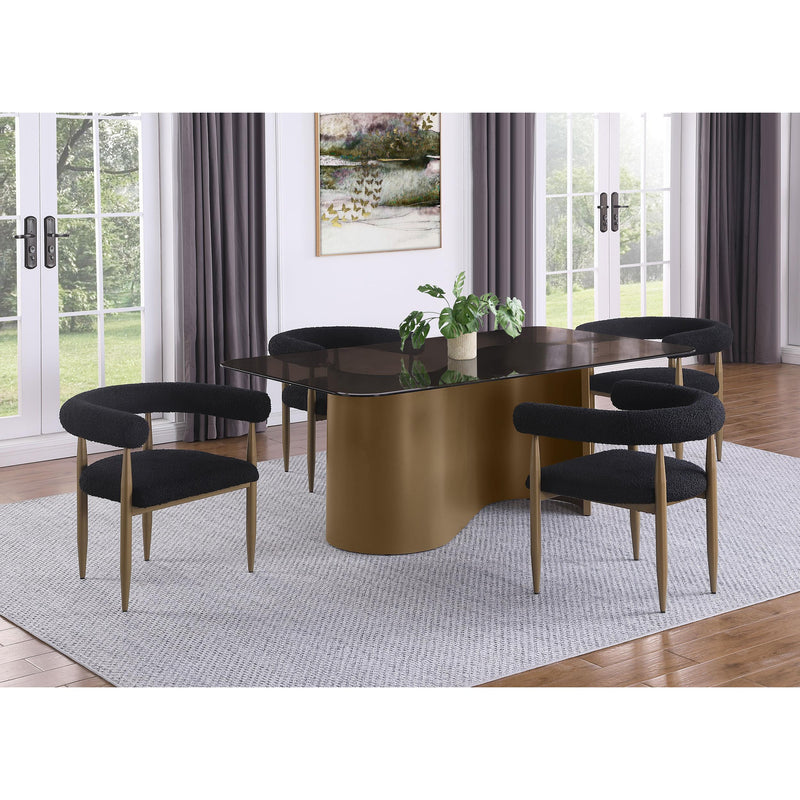  Coaster Furniture Dunmore 105762 Boucle Upholstered Dining Arm Chair - Black IMAGE 9