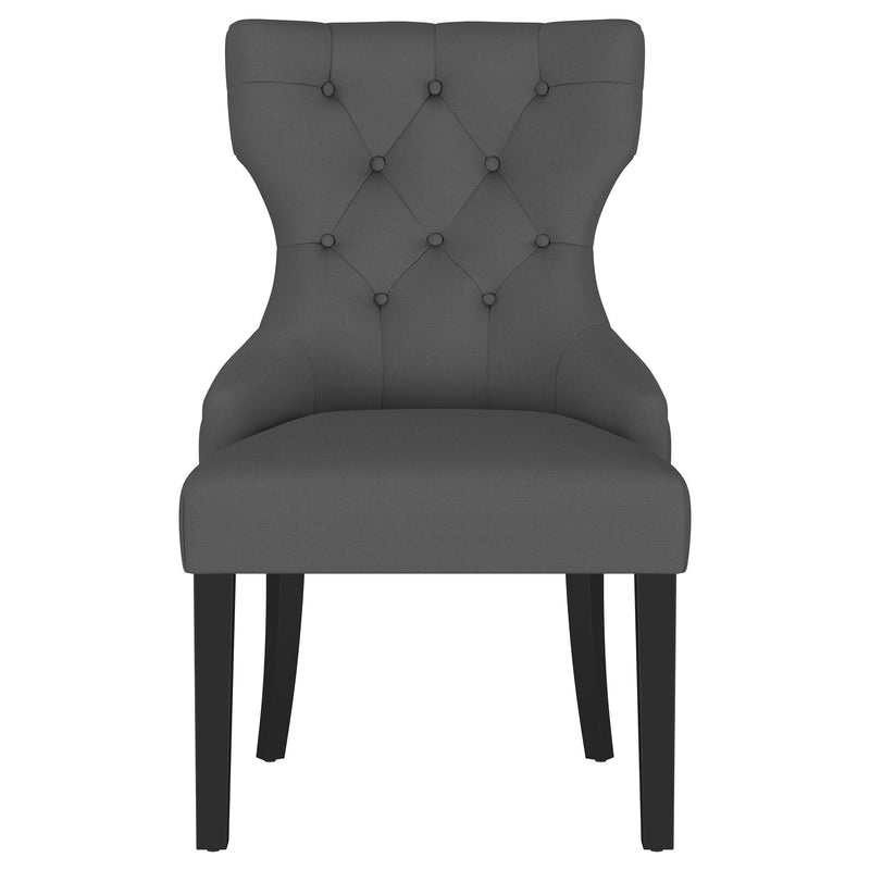  Coaster Furniture Baney 115562 Fabric Upholstered Dining Side Chair - Grey and Black IMAGE 2