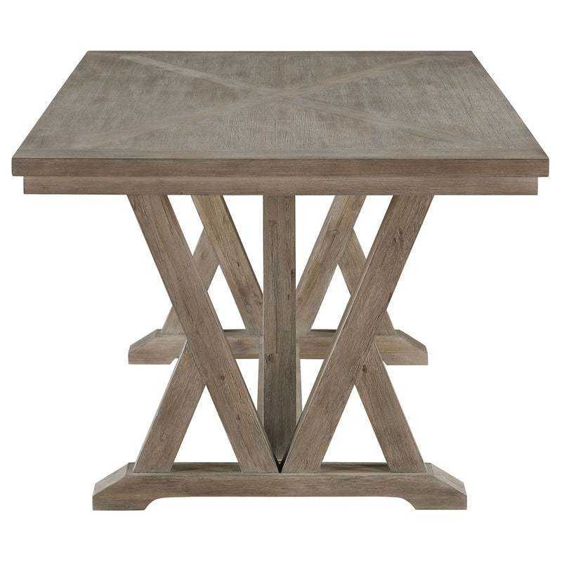  Coaster Furniture Cornelia 107441 Rectangular 82-inch Dining Table - Coastal Grey IMAGE 4