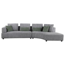  Coaster Furniture Toscano 504075 134-inch Upholstered Sectional Sofa - Grey IMAGE 3