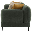  Coaster Furniture Jade 509131 Chenille Upholstered Modern Track Arm Sofa - Green IMAGE 4