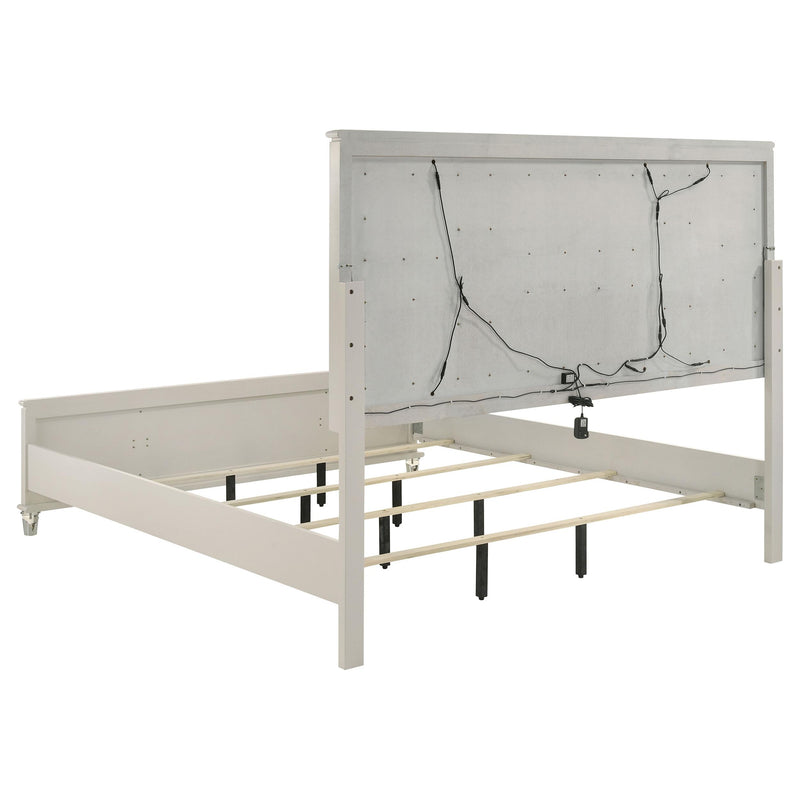 Coaster Furniture Olivia 224951KW California King Panel Bed LED Headboard - Pearl White IMAGE 4