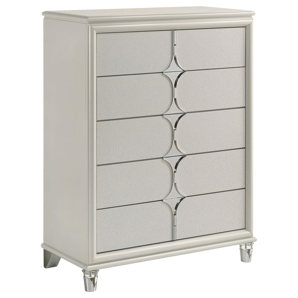  Coaster Furniture Olivia 224955 5-Drawer Bedroom Chest of Drawers - Pearl White IMAGE 1