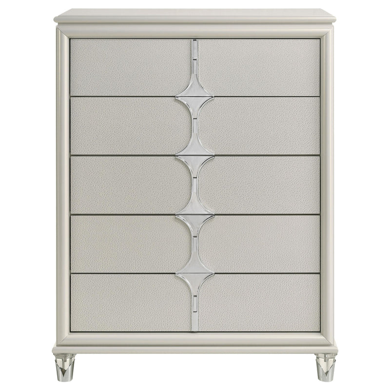  Coaster Furniture Olivia 224955 5-Drawer Bedroom Chest of Drawers - Pearl White IMAGE 3