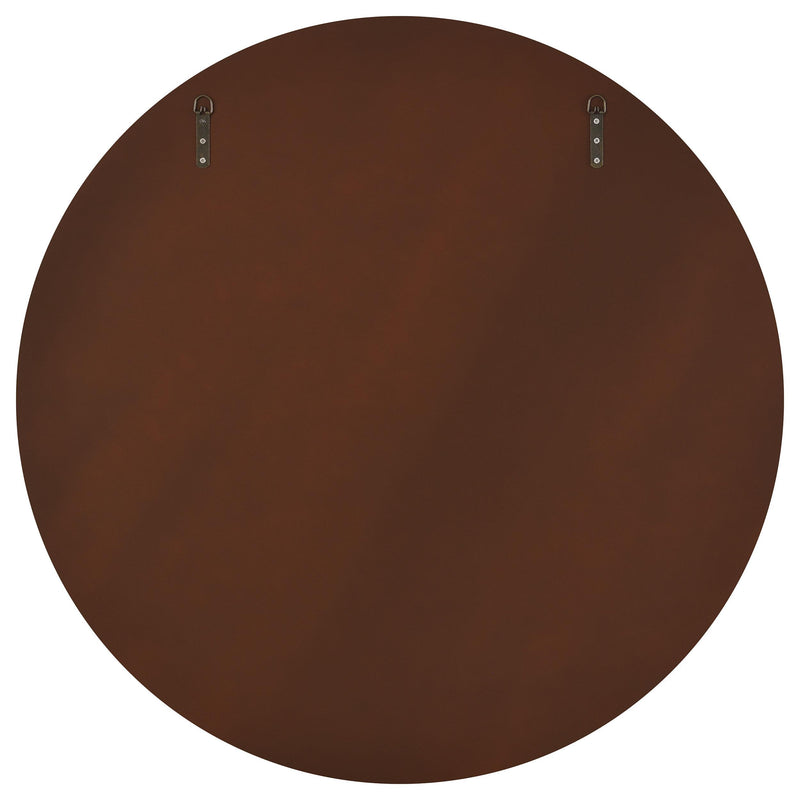  Coaster Furniture Dexter 961463 40 x 40 Inch Round Reeding Frame Wall Mirror - Brown IMAGE 4