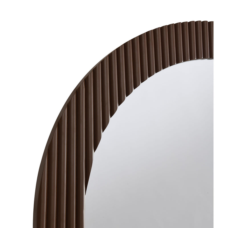  Coaster Furniture Dexter 961463 40 x 40 Inch Round Reeding Frame Wall Mirror - Brown IMAGE 6