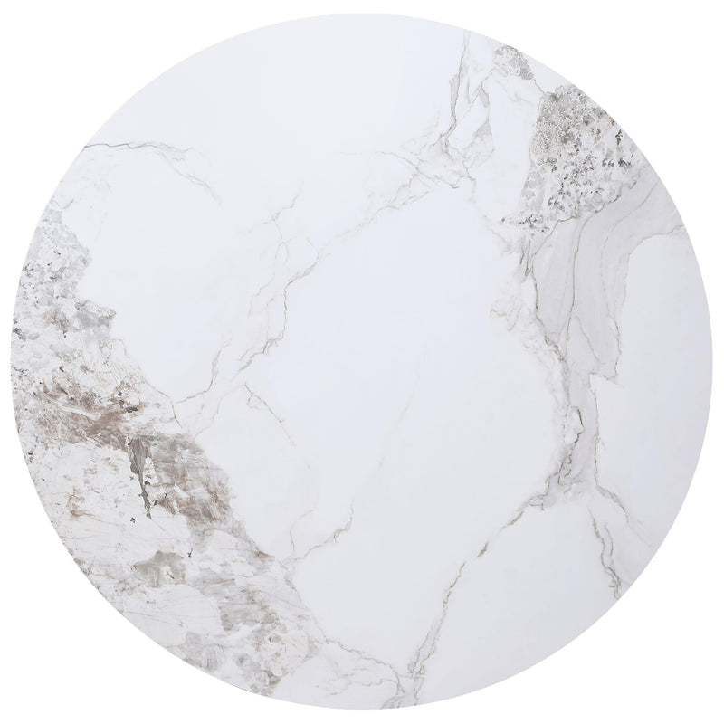  Coaster Furniture Acadia 105580 Round 53-inch Sintered Stone Top Dining Table - White IMAGE 2